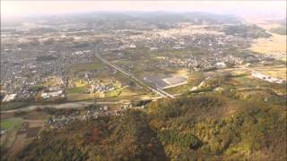 佐野市の唐沢山からの空撮  ファントム３(ドローン）空撮