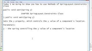 Java Programming Tutorial -SpringLayout.Constraints-6- public void setY(Spring y)