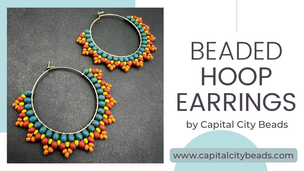 Beaded Hoop Earrings, DIY Jewelry Making Tutorial. Brick Stitch Seed ...