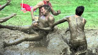 Footballers compete in North Conway's annual Mud Bowl