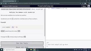 Multiply Two Numbers with JavaScript - Freecodecamp.org | Video 13 | Basic JavaScript