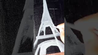 Eiffel Tower | Acrylic Painting | #shorts #art #acrylicpainting #bobross #eiffeltower #paris