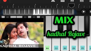 kadhal rojave song playing mobile piano/how to play keyboard in kadhal rojave