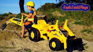 Backhoe Ride On Tractor! Surprise Toy Unboxing | JackJackPlays