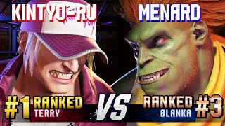 SF6 ▰ KINTYO-RU (#1 Ranked Terry) vs MENARD (#3 Ranked Blanka) ▰ High Level Gameplay