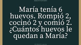 María tenía 6 huevos. Rompió 2, cocinó 2 y comió 2. ¿Cuántos huevos le quedan a María?