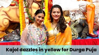 Kajol dazzles in yellow for Durga Puja