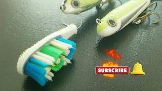 HOW TO MAKE FISHING LURES FROM USED TOOTHBRUSH / SIMPLE AND EASY