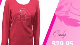 Crystal Snowman Shirt - Long Sleeve or Short Sleeve Tee with Rhinestone Snowman - AdvantageBridal.co