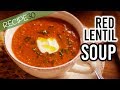 Red lentil Soup with spinach and Rustic Texture for the best comfort food