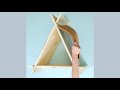 diy réalisez un tipi pour chat en bois sans colle ni clou ni vis.