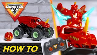 How to drive the BAKUGAN RC Truck and unleash Dragonoid! 🔥 MONSTER JAM RC trucks
