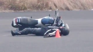 タイム計測コース 転倒！ 【すちんぐれ】 VTZ250 2016/03/13