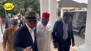 Watch As Gov. Wike Welcomes APC Governors Sanwo-Olu \u0026 Umahi to His Residence