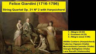 Felice Giardini (1716-1796) - String Quartet Op. 21 Nº 2 with Harpsichord