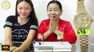 នាឡិកាដៃ ដាំពេជ្រ Gold 18K Diamonds Watches Review Khmer Rathana5555 / អ្នកឯកទេស នាឡិកាដៃ