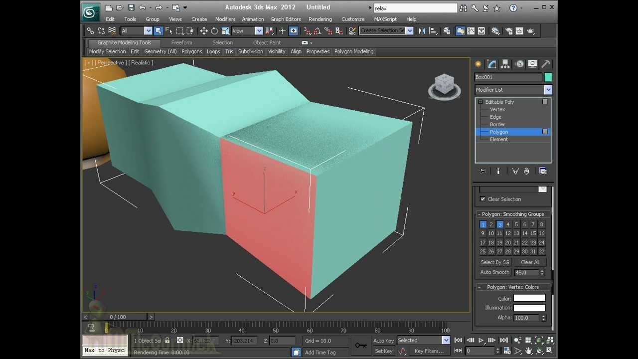 Applying Smoothing Groups For Low Polygon Modelling - 3DSMax2012 - YouTube