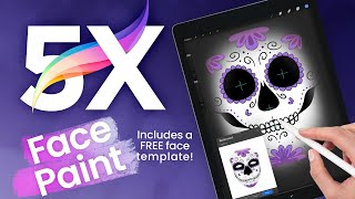 Procreate 5X Face Paint • with Free Face Paint Template