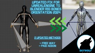 #Updated #Fix for #UnrealEngine to #Blender Rig Bones Orientation #2024 #UESkeleton #Rigging