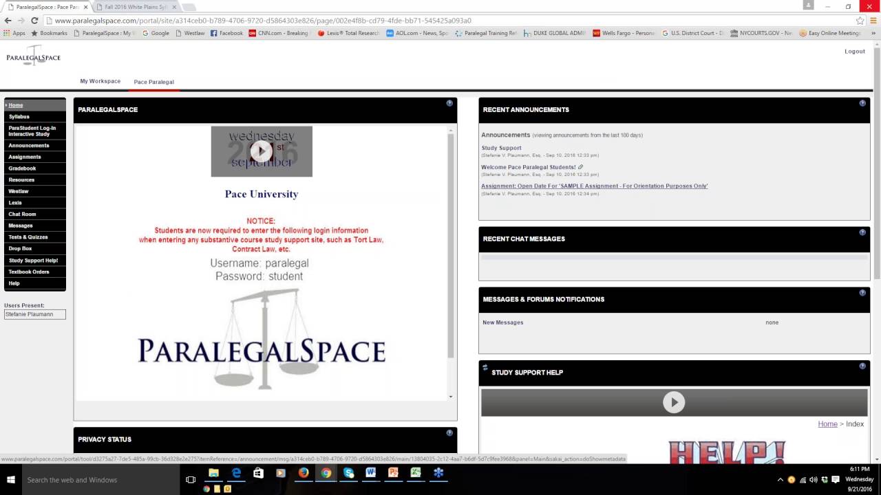 Pace University Paralegal Program Paralegalspace Walkthrough Youtube
