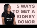 HOW TO GET A KIDNEY DONOR!! 5 WAYS YOU CAN REACH OUT TO PEOPLE!!