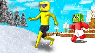 REALISTIC SNOW Survival In Minecraft FOR 24 HOURS!