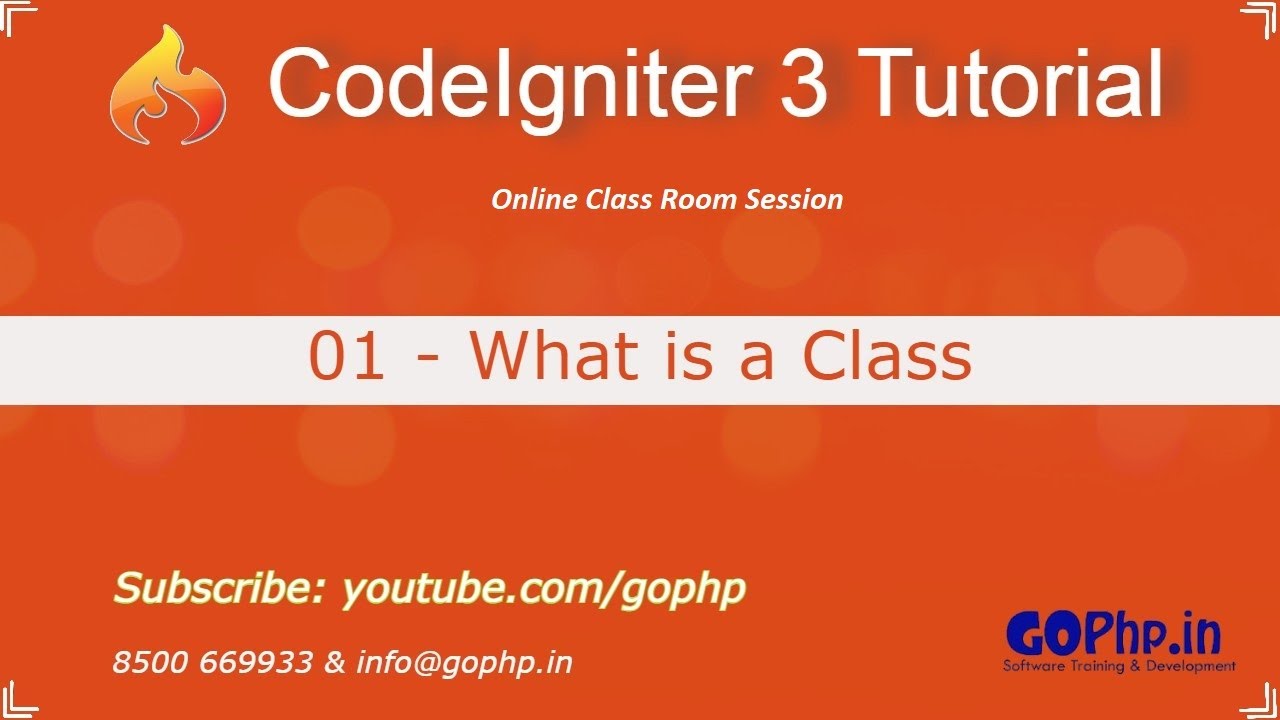 1 What Is A Class Codeigniter 3 Tutorial Youtube