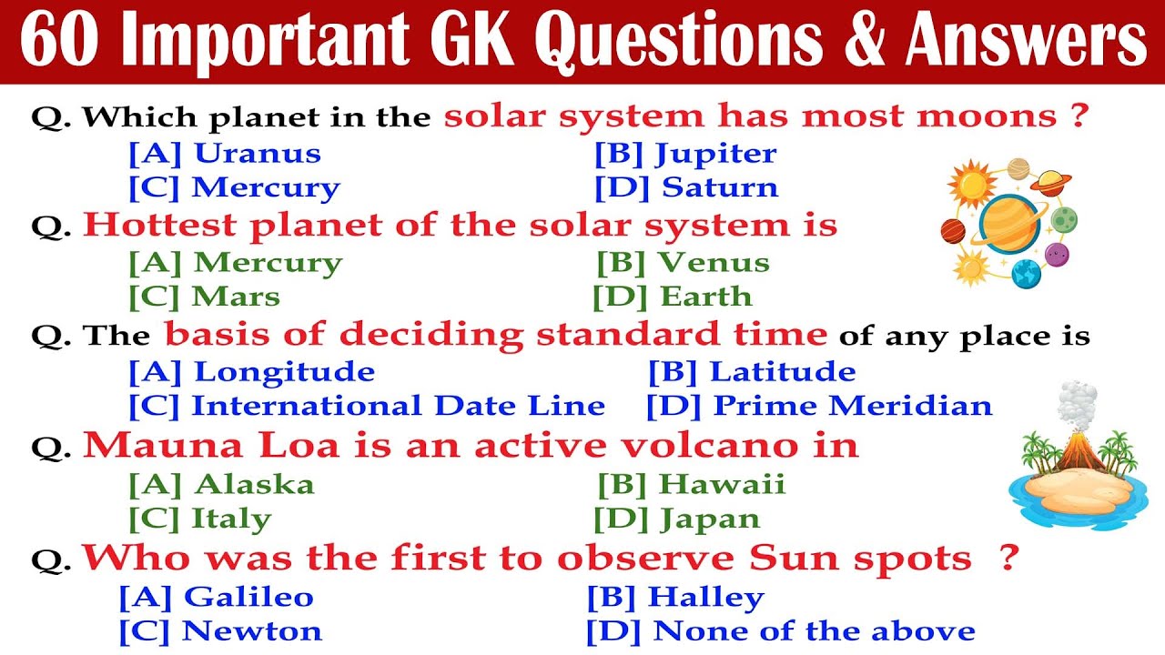 60 Gk Questions And Answers On General Concepts Of Universe Gk On