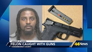 Felon caught with guns in Vanderburgh County, sheriff's office says