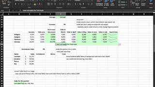Excel: Sparklines and Total Formats