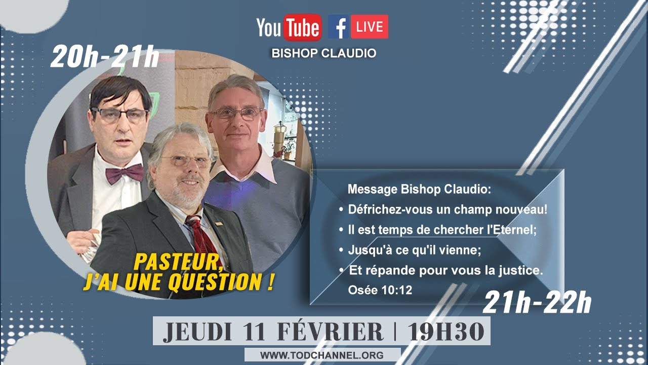 Bishop Claudio: “Défrichez-vous Un Champ Nouveau!" Os.10:12 - YouTube