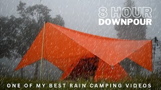 🌧️ MONSOON ❗SOLO CAMPING in very long heavy rain 🌧️ Strong Wind, Rainstorm (SOOTHING RAIN SOUND)