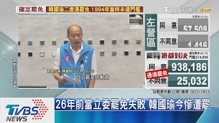 26年前當立委罷免失敗 韓國瑜今慘遭罷