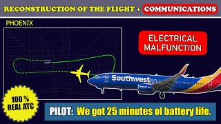 “We got 25 minutes of battery life”. Emergency return | Southwest B738 | Phoenix, ATC