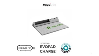 ของพรีเมี่ยมรักษ์โลก ESG / Eco #OGESG06 รีไซเคิลจากขวดน้ำ แผ่นรองเมาส์ชาร์จไร้สาย EVOPAD CHARGE RPET