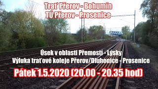 Rekonstrukce traťového úseku Přerov/Dluhonice - Prosenice - pátek 1.5.2020