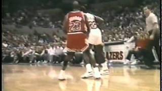 Clyde Drexler Two Handed Dunk around Michael Jordan vs Bulls 11 18 90