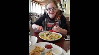 Elissa Eating Chicken Scampi at Oliver Garden ~ Cj Schultz