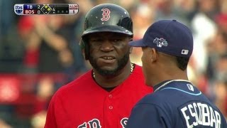 TB@BOS Gm1: Papi picks up a double on Rays' confusion