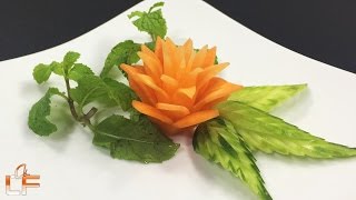 How To Make Carrot Flower Carving Garnish - Fruit & Vegetable Carving Designs
