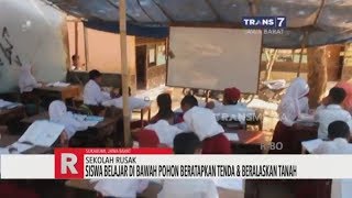 Sekolah Rusak, Siswa Belajar di Tenda Beralaskan Tanah