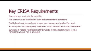 ERISA Part 2- The Law & Compliance