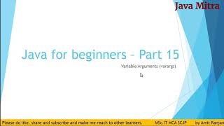 Java variable argument [varargs] | Java for beginners #15