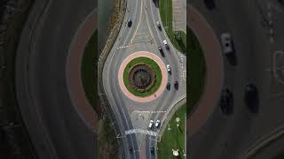 Overhead view of a Roundabout in Canada