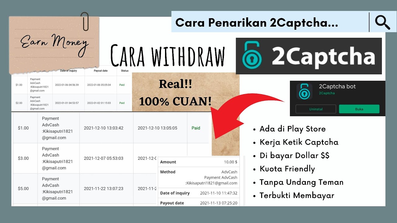 Cara Withdraw 2captcha Youtube
