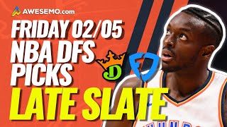 NBA DFS LATE SLATE PICKS: DRAFTKINGS & FANDUEL LINEUPS & LATE NEWS | FRIDAY 2/5/21