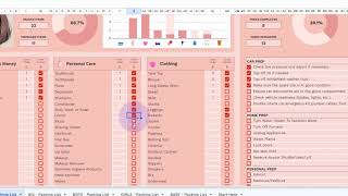 Interactive Travel Packing List Google Sheet