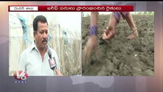 Medak Farmers Speedup For Kharif Crops As Monsoon Hit Telangana | V6 News