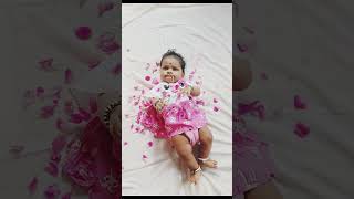 Shravani 5month photo shoot at home #5month #5monthsbaby #photoshoot #saavi #shravni #diyphotograph