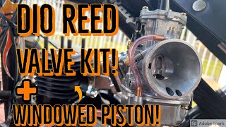 Installing a Dio Reed Valve Kit on 80cc Motorized Bike | 24mm OKO Carb + Windowing a piston Part 1!